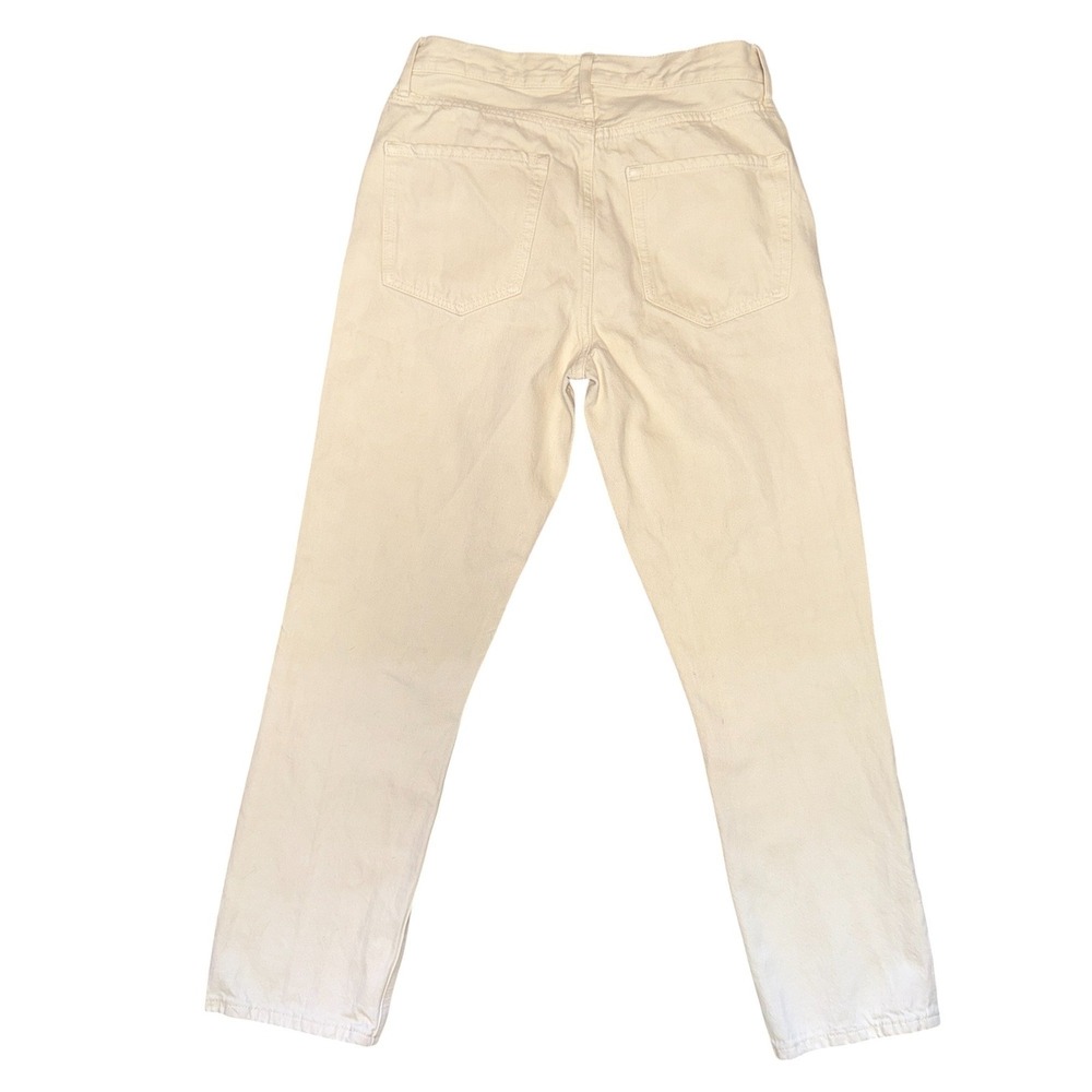 Women's Outerknown High Rise Straight Leg Jeans Sustainable Denim Ivory Size 25 - Picture 4 of 5